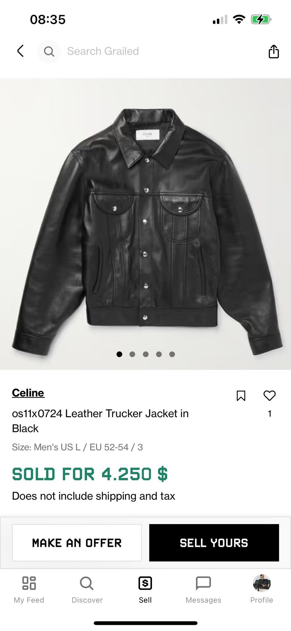 Celine SS23 Bauhaus Trucker Leather Jacket sz46 BNWT
