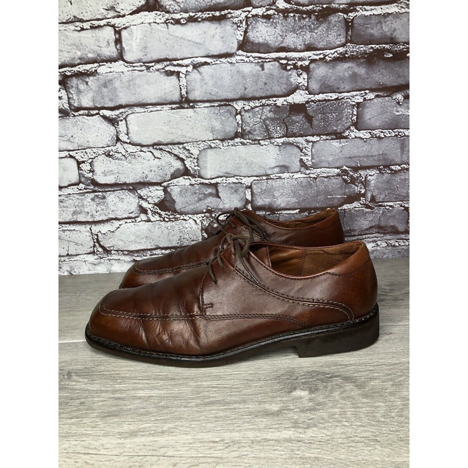 Ecco Ecco Vibram Gumlite Brown Leather Square Toe Oxfords Dress S Size US 12 / EU 45 - 12 Thumbnail
