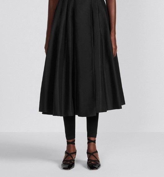 Dior o1w1db10824 Mid-Length Pleated Skirt in Black Size 28" / US 6 / IT 42 - 7 Thumbnail