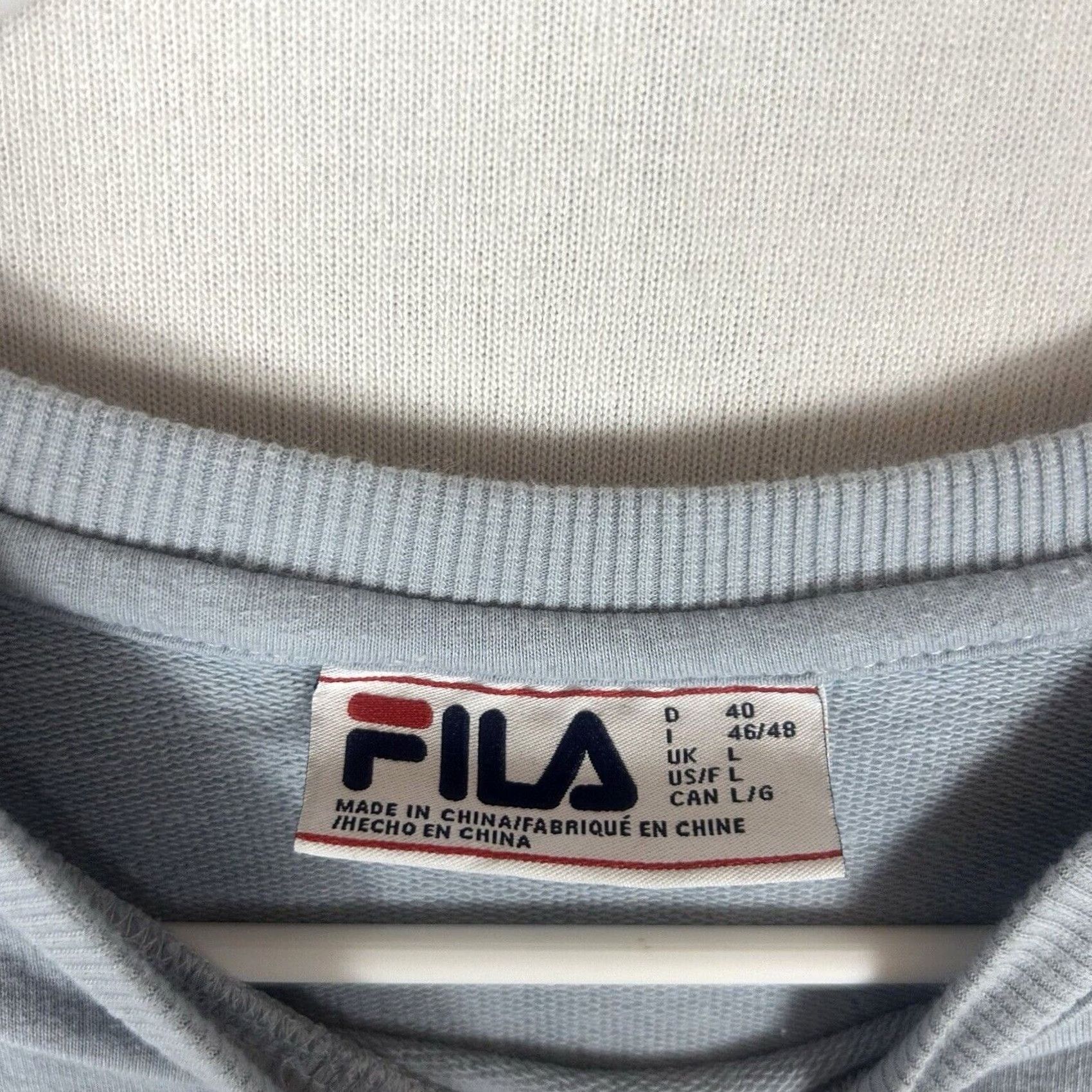 Fila FILA Mens Classic Sweatshirt Size L Blue Long Sleeve Pullover Pockets Casual Size US L / EU 52-54 / 3 - 4 Thumbnail