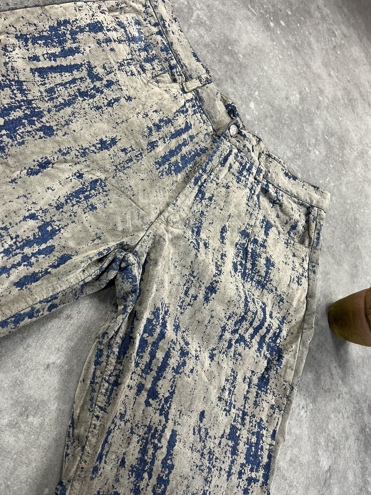 Vintage Rare Painted Distressed Flared Pants Archive Alternative 00s Size US 32 / EU 48 - 5 Thumbnail