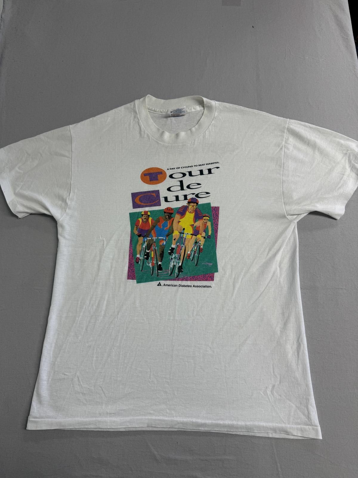 Hanes Vintage ADA Tour De Cure T-shirt American Diabetes Assoc - L Size US L / EU 52-54 / 3 - 1 Thumbnail