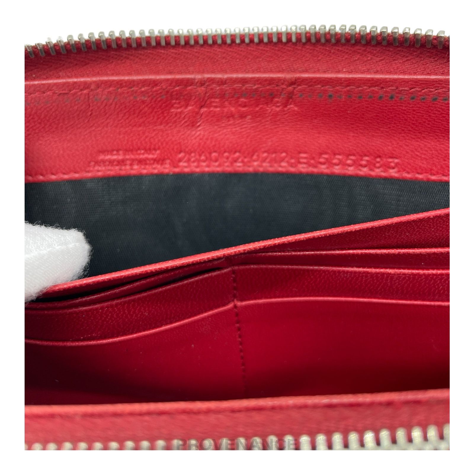 Balenciaga 🔴 Balenciaga Screw Stud Long Zip Wallet - Red Leather Size ONE SIZE - 6 Thumbnail