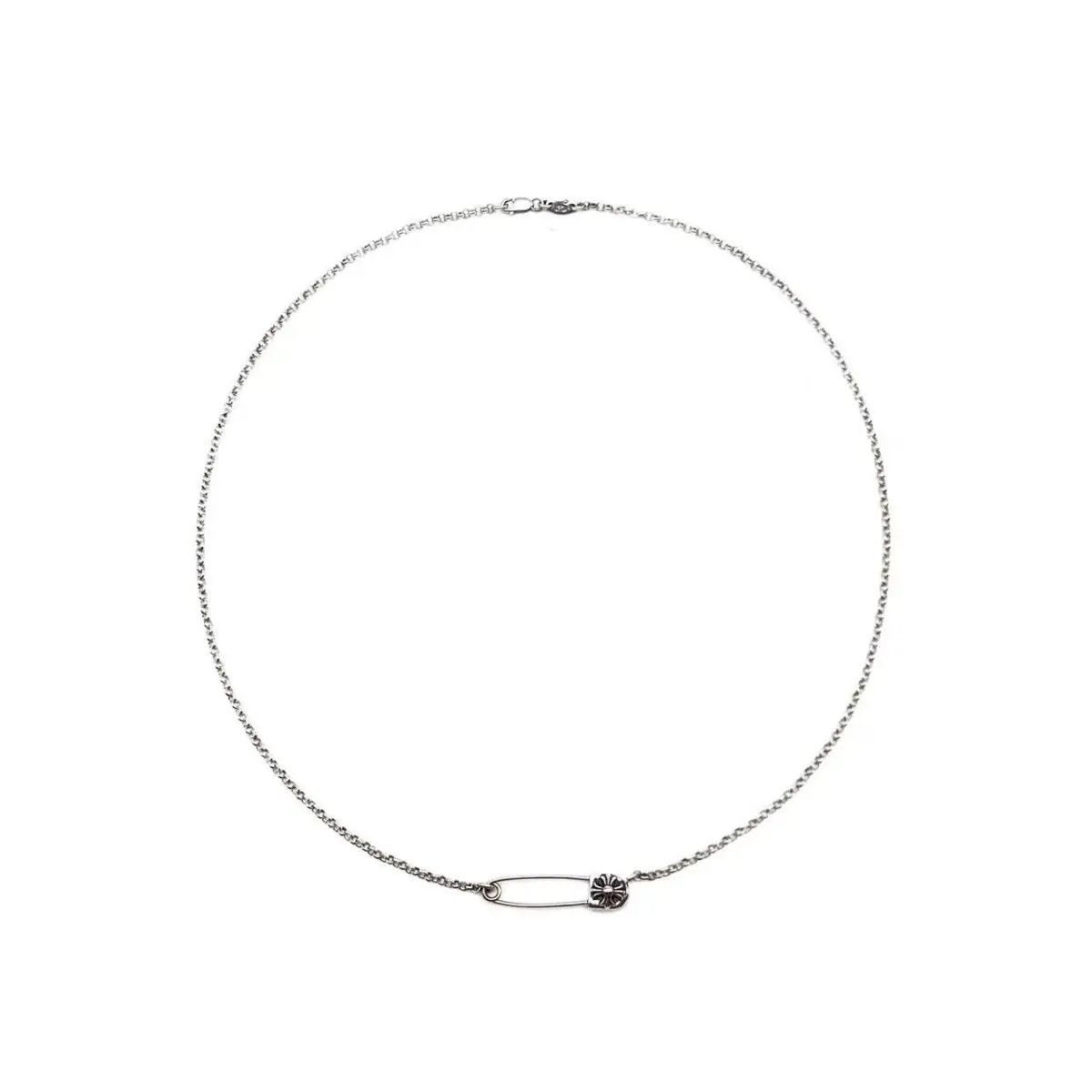Chrome Hearts Chrome Hearts Silver Safty Pin Roll Chain Necklace Size ONE SIZE - 1 Thumbnail