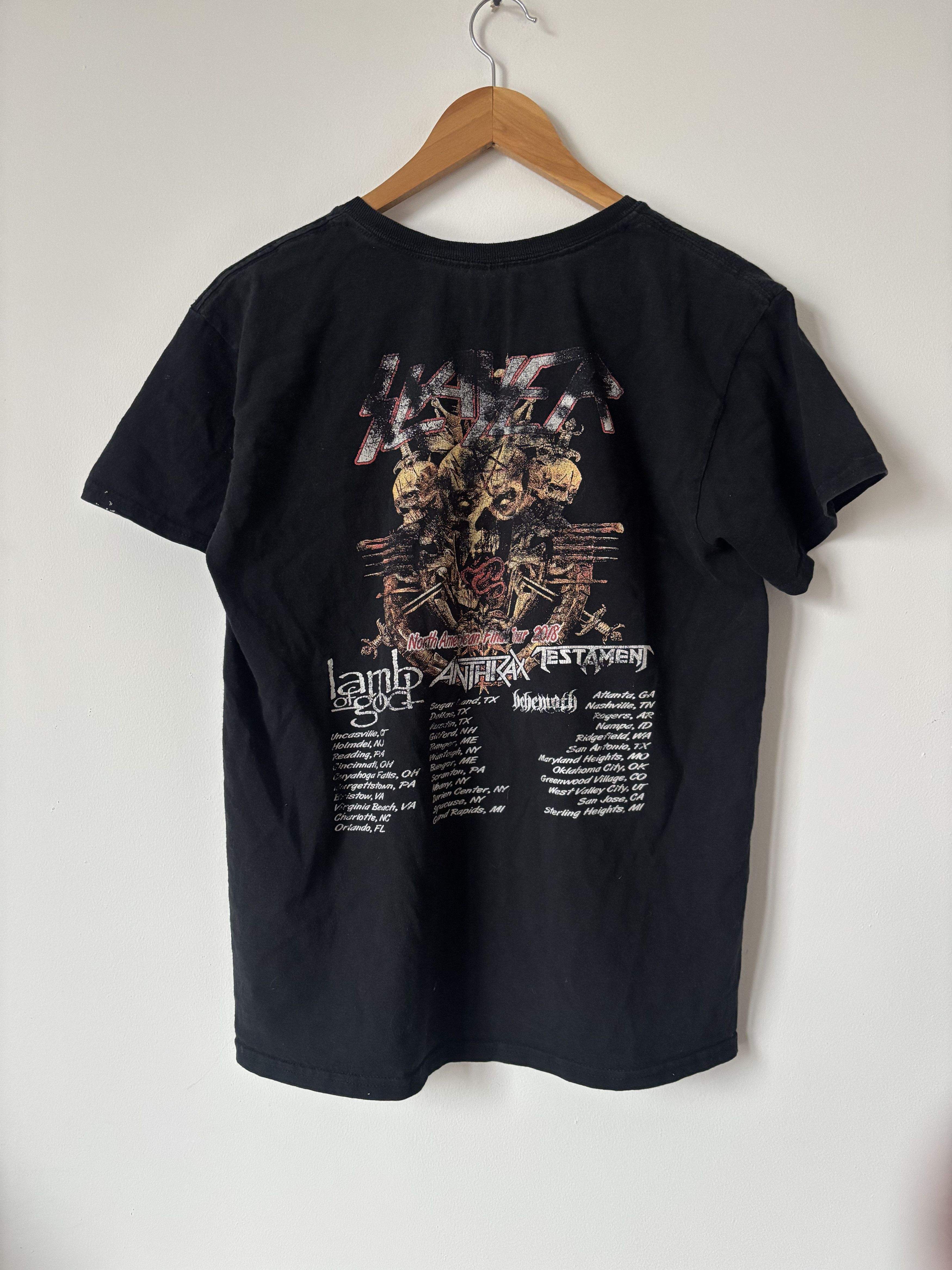 Slayer Slayer Tour Tee 2018 Black Lamb of God Behemoth Medium M Size US M / EU 48-50 / 2 - 2 Thumbnail