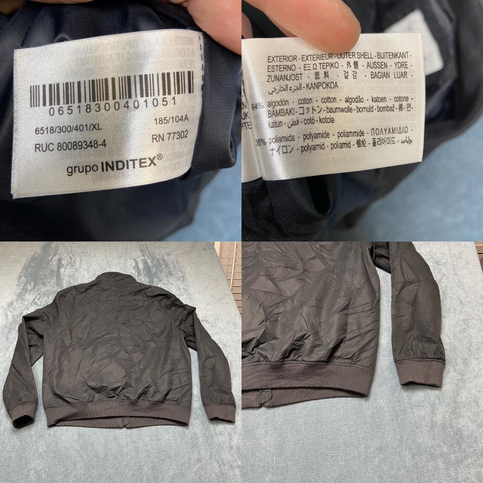 Zara Zara Mens XL Black Cotton Mock Neck Bomber Jacket Full Zip Windbreaker Outdoor Size US XL / EU 56 / 4 - 8 Thumbnail