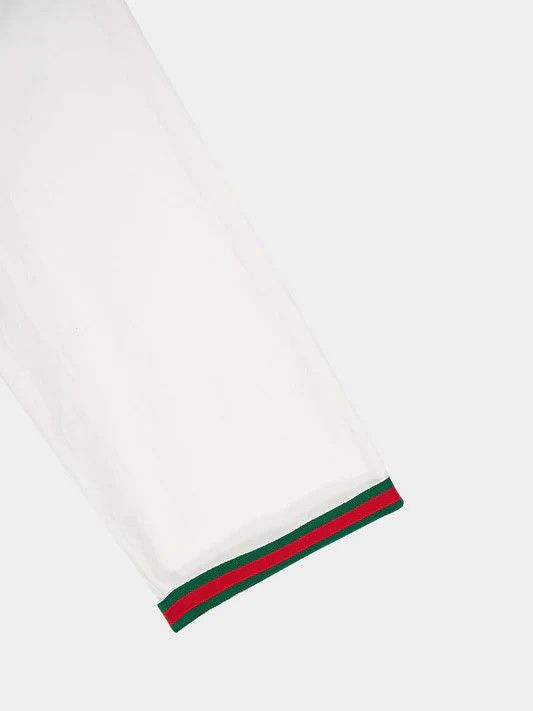 Gucci o1la5ras0526 GG Cotton Dress With Horsebit in White Size M / US 6-8 / IT 42-44 - 4 Thumbnail