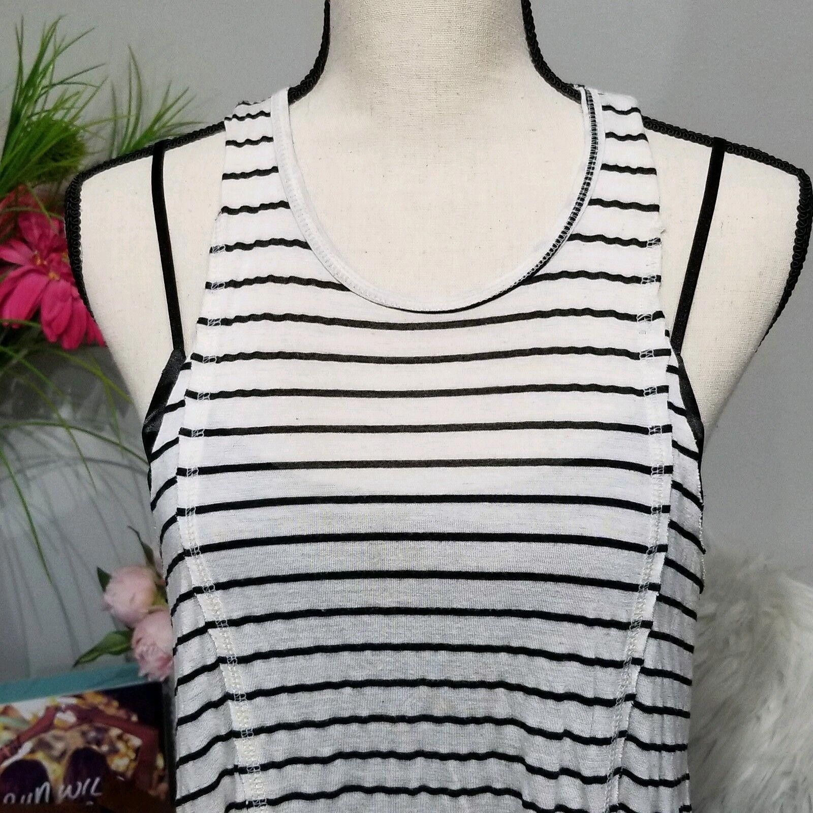 Designer Bp. Brand Tank Top Size Medium Black And Off White Striped Size M / US 6-8 / IT 42-44 - 2 Thumbnail