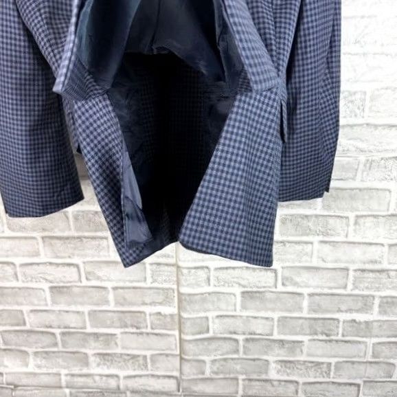 Peter Millar Peter Millar Blazer Jacket Men's 44 Regular Navy Cobalt Gingham Check 2-Button Notch Lapel Wool Long Size 44R - 5 Thumbnail