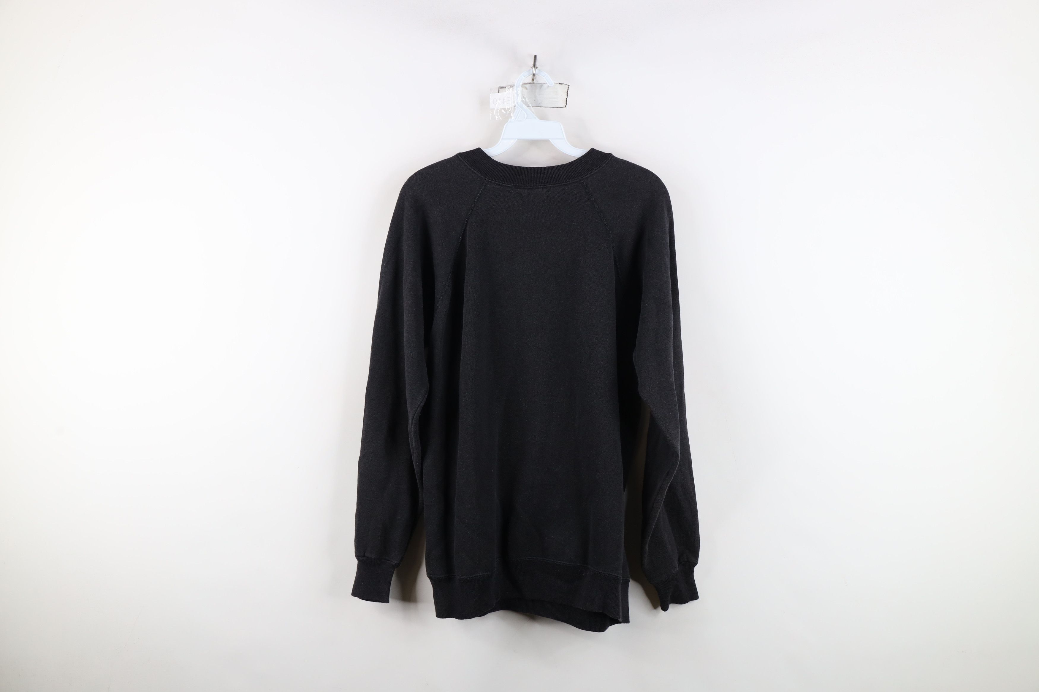 Hanes Vintage 80s 90s Hanes Blank Crewneck Sweatshirt Black USA Size L / US 10 / IT 46 - 12 Thumbnail