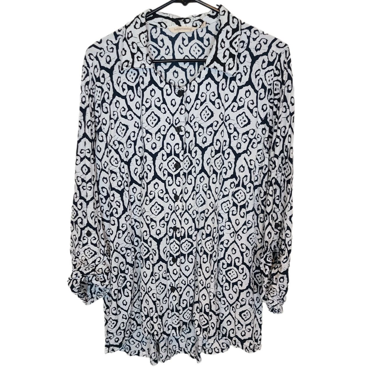 Soft Surroundings Soft Surroundings Tunic Top XL Floral Salina Challis Batik Size XL / US 12-14 / IT 48-50 - 1 Thumbnail