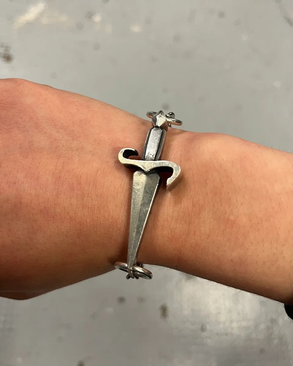 Vintage 2000s Cesare Paciotti Daggers Silver Metal Bracelet Size ONE SIZE - 3 Thumbnail
