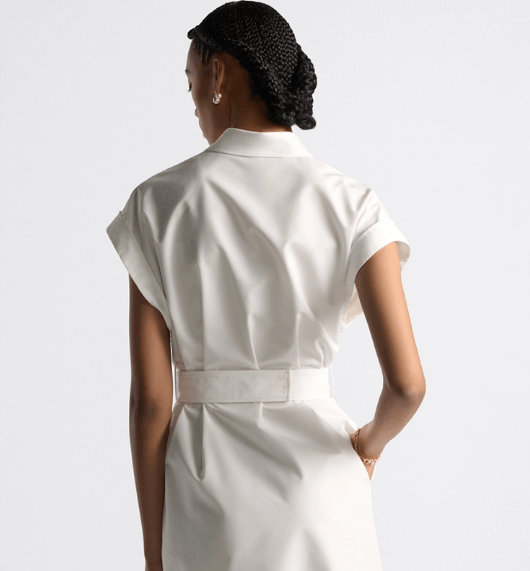 Dior o1w1db10925 441R68 Mid-Length Shirt Midi Dress in Ecru Size XS / US 0-2 / IT 36-38 - 6 Thumbnail