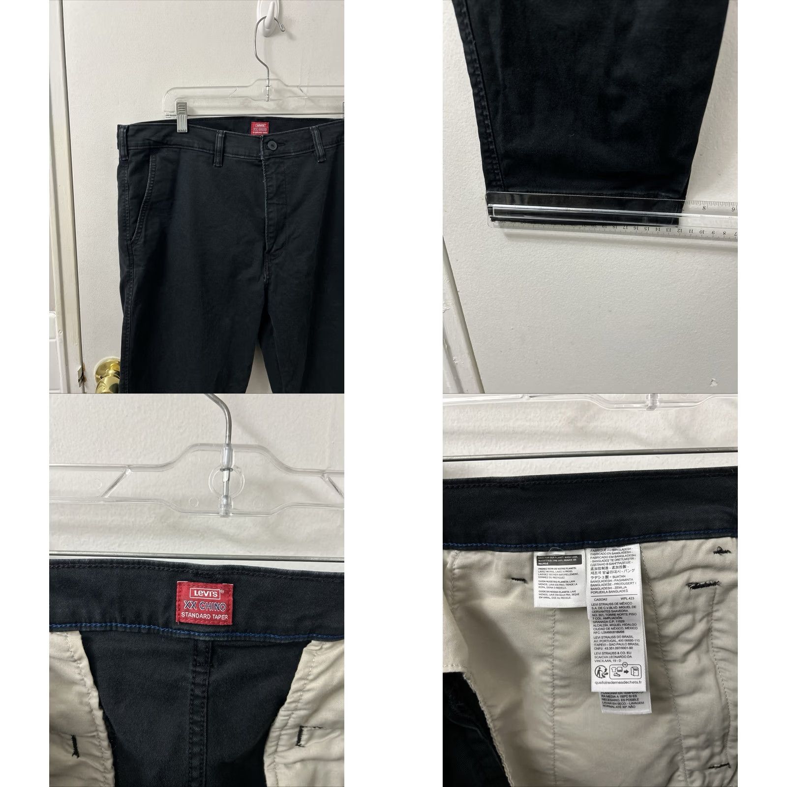 Levi's Levi's XX Chino Standard Taper Pants Mens 38x32 Black Twill Trousers Regular Fit Five-Pocket Size US 38 / EU 54 - 8 Thumbnail