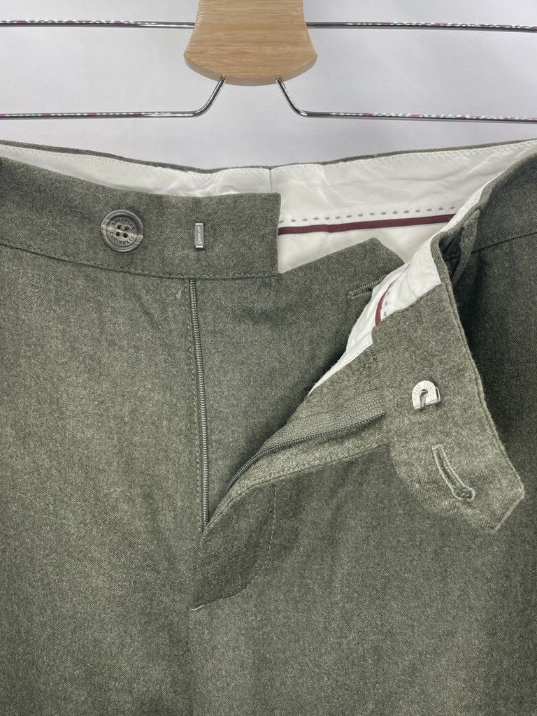 Brunello Cucinelli BRUNELLO CUCINELLI Green Flannel Wool Flat Front Cargo Pants Size US 36 / EU 52 - 15 Thumbnail