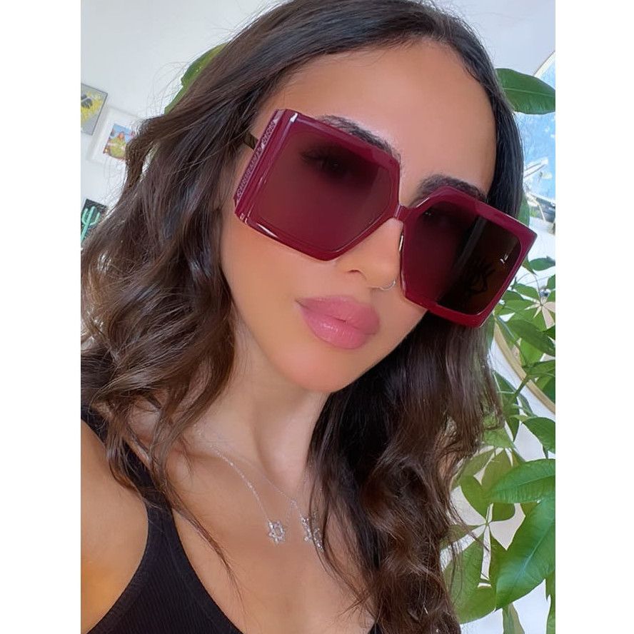 image of New Dior Diorsolar S2U Oversized Sunglasses In Burgundy Red, Women's