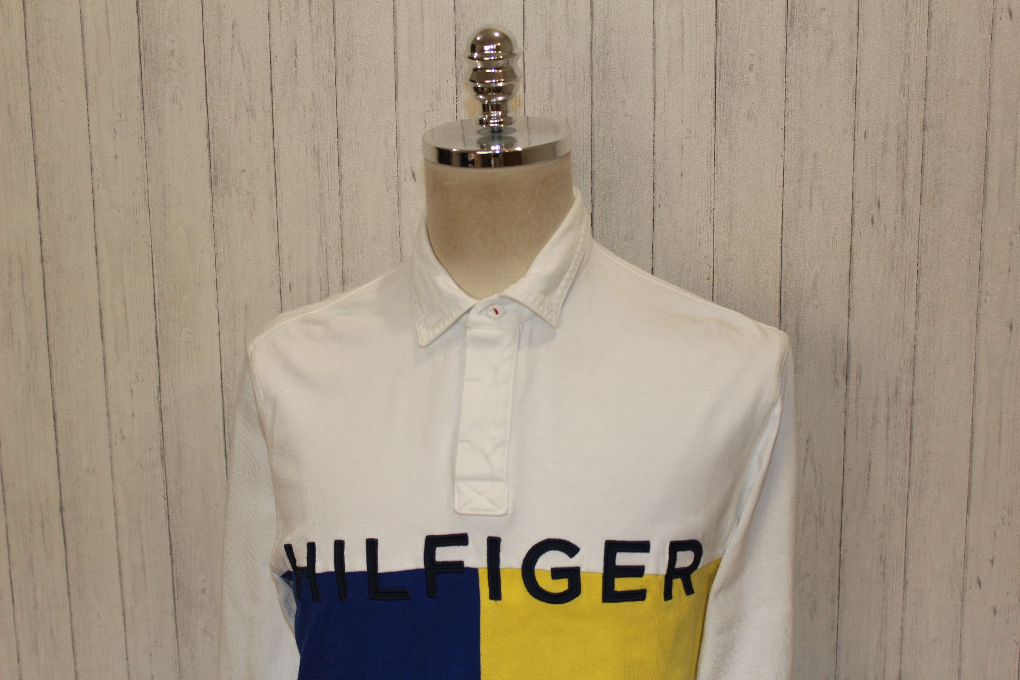 Tommy Hilfiger Men's Tommy Hilfiger Yellow Blue Rugby Shirt Size US M / EU 48-50 / 2 - 4 Thumbnail