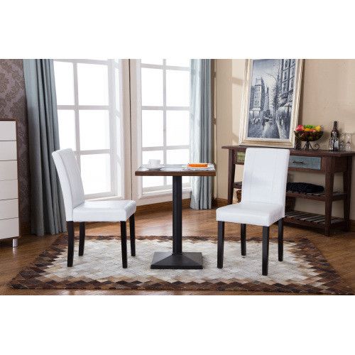 Designer × Homemade Urban Style Solid Wood Leatherette Padded Parson Chair, Whit Size US L / EU 52-54 / 3 - 2 Thumbnail