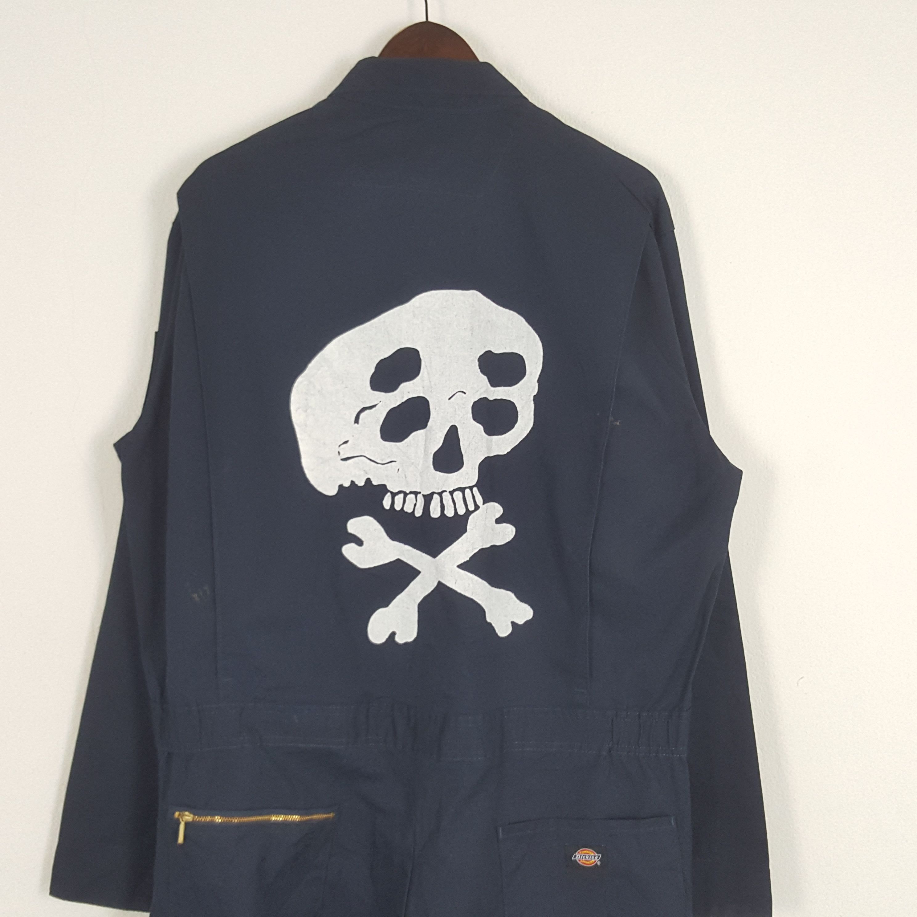 Dickies × Japanese Brand × Vintage Vintage Dickies Custom Skull Logo Coverall Jacket Size US XL / EU 56 / 4 - 2 Thumbnail