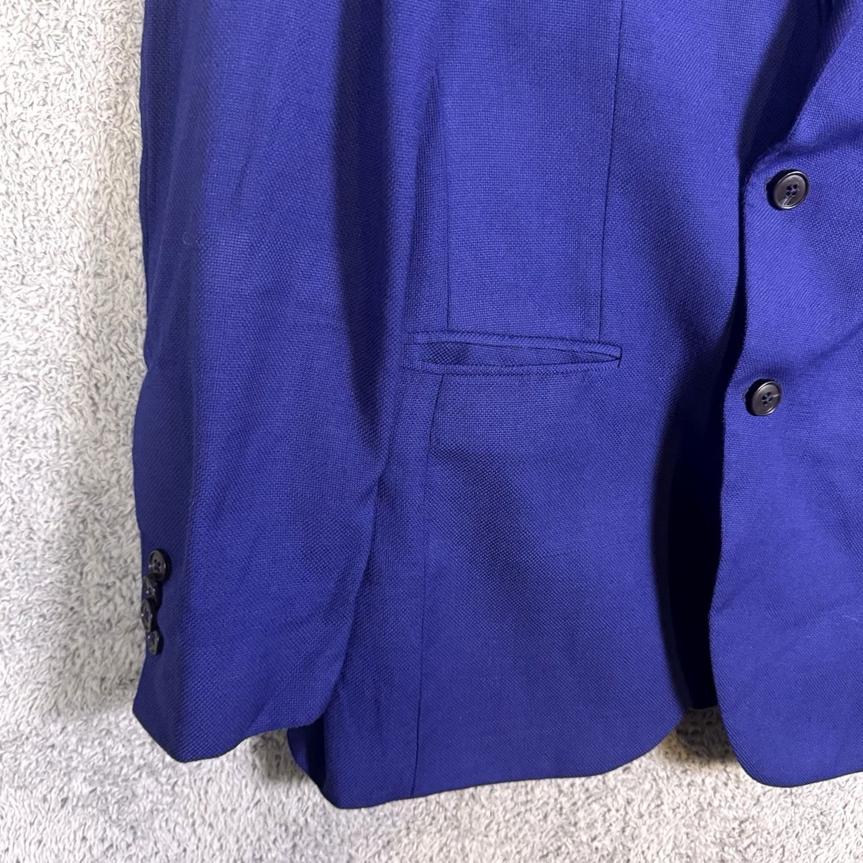 Joseph Abboud Joseph Abboud Coat Mens 38 Blue Blazer 38R Flamingo Lined Animal Print Wool Sport Slim Size 38R - 4 Thumbnail