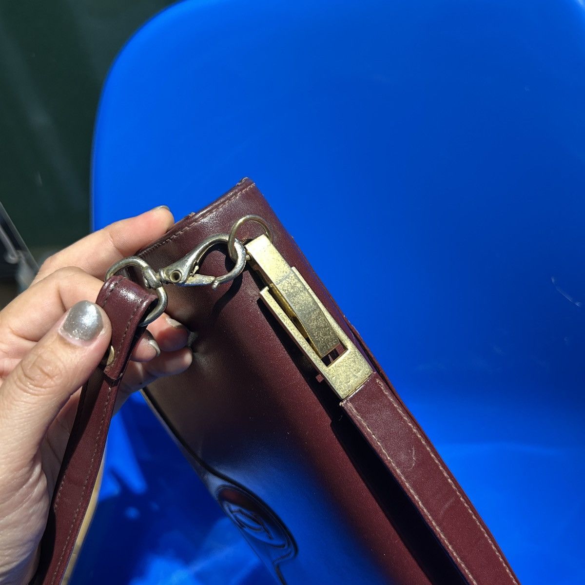 Cartier Cartier Vintage Burgundy Oval Logo Shoulder Bag – 70s/80s Size ONE SIZE - 8 Thumbnail