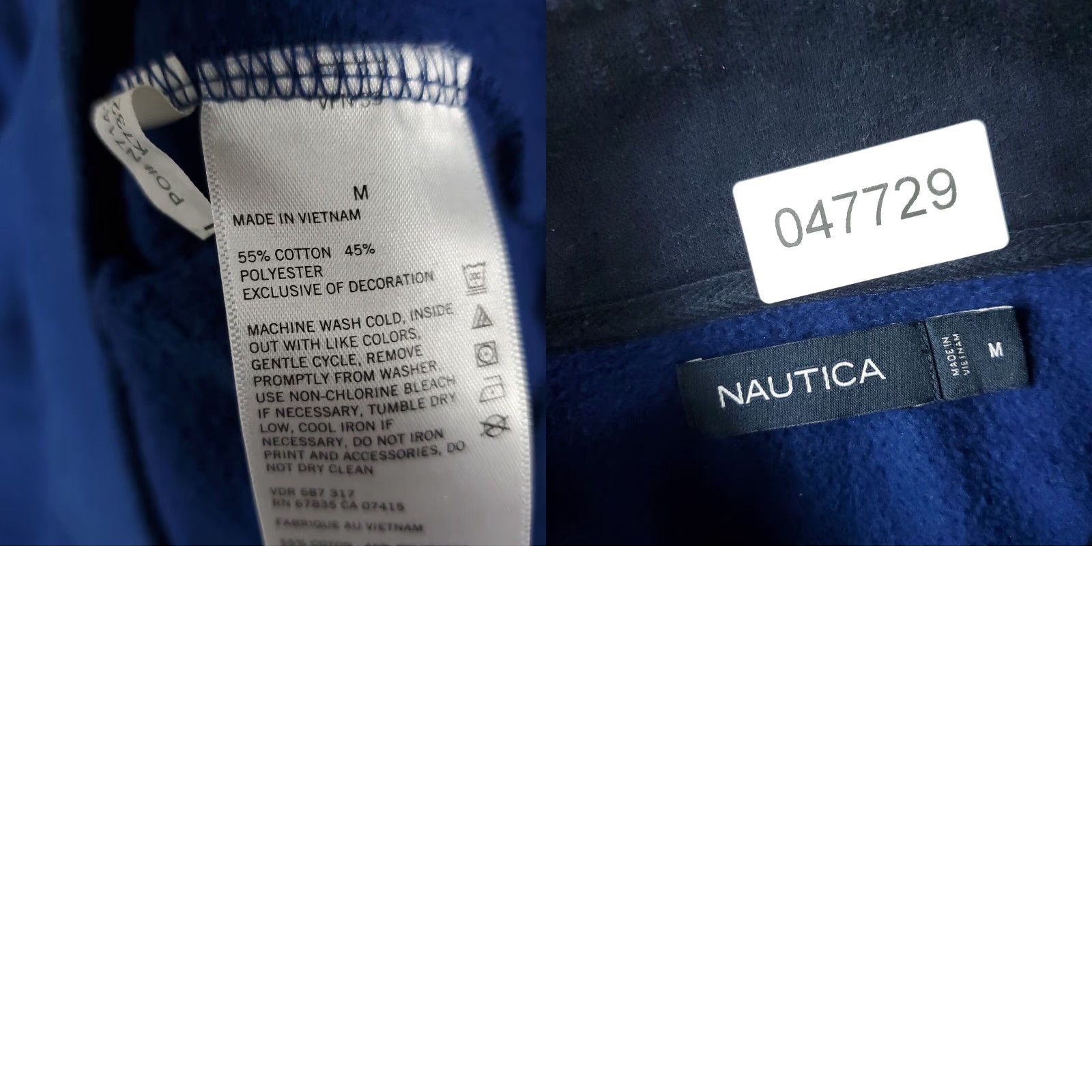 Nautica Nautica Mens Medium Blue Casual 1/4 Zip Up Pullover Sweatshirt Extra Large XL Size US M / EU 48-50 / 2 - 8 Thumbnail