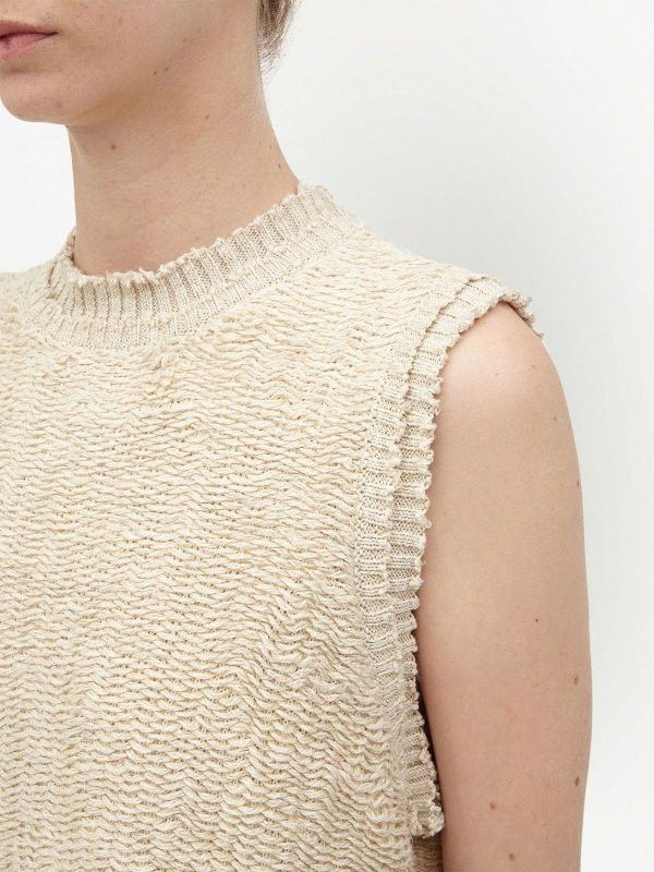 Maison Margiela o1y0625 Sleeveless Sweater in Beige Size M / US 6-8 / IT 42-44 - 2 Thumbnail