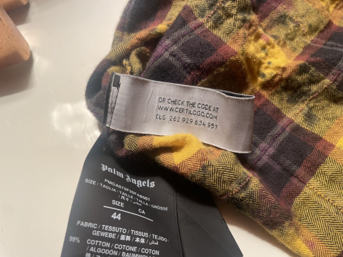 Palm Angels PALM ANGELS Check Shirt Men Yellow and Black in size M Size US M / EU 48-50 / 2 - 7 Thumbnail