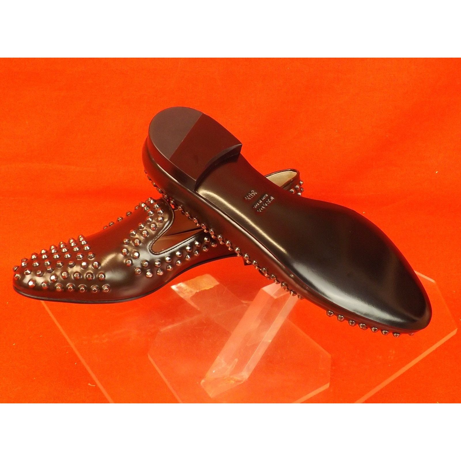 Prada PRADA 1S275E BROWN LEATHER SILVER METAL STUDS FLATS 35.5 Size US 5.5 / IT 35.5 - 11 Thumbnail