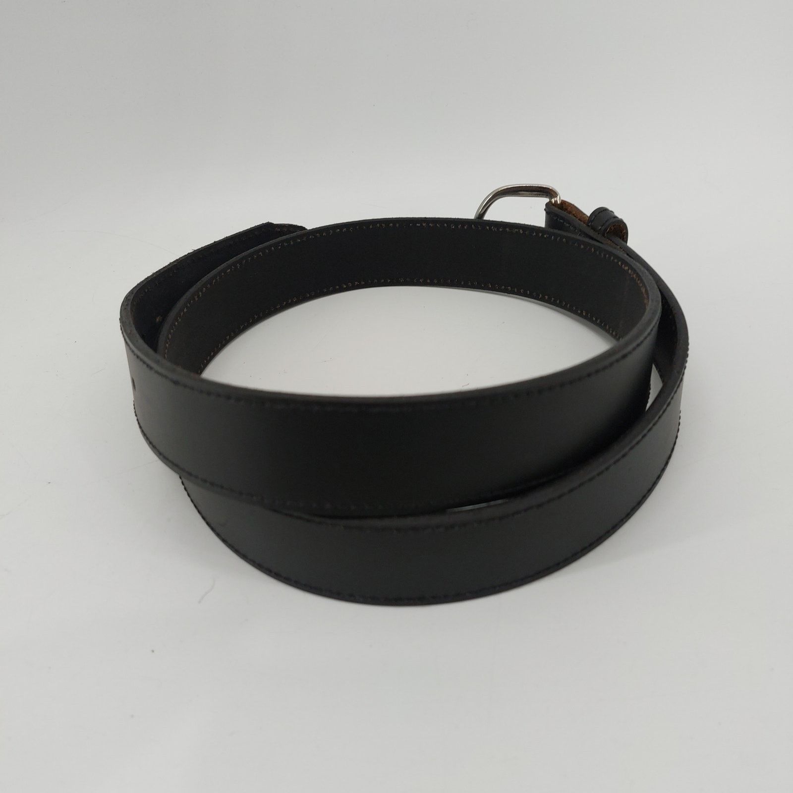 Other Men's Black Genuine Leather Belt Size 42 Single Prong Buckle Size 42 - 8 Thumbnail