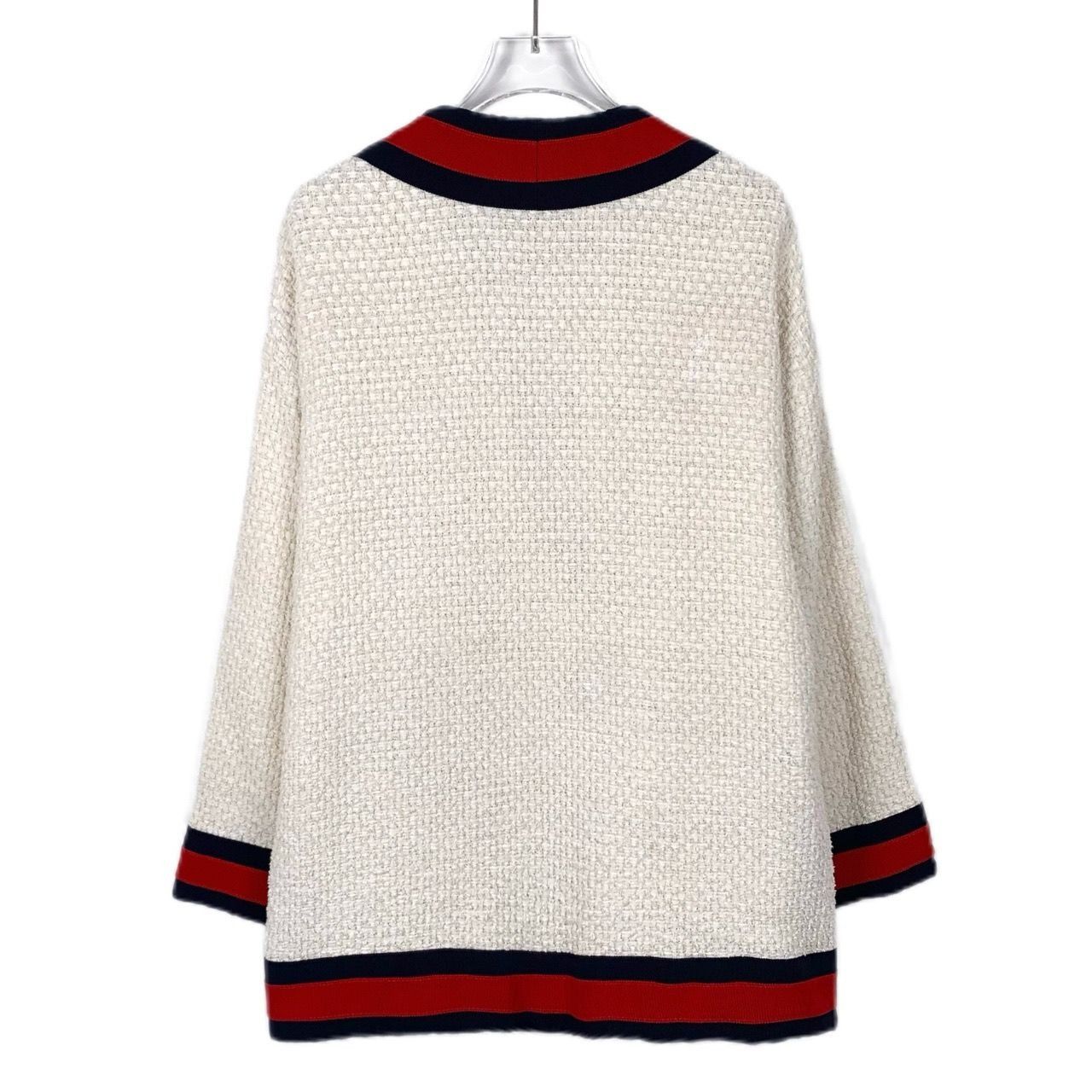 Gucci Gucci Striped Trim Tweed V-Neck Color-Block Cardigan, Size 3 Size XS / US 0-2 / IT 36-38 - 8 Thumbnail