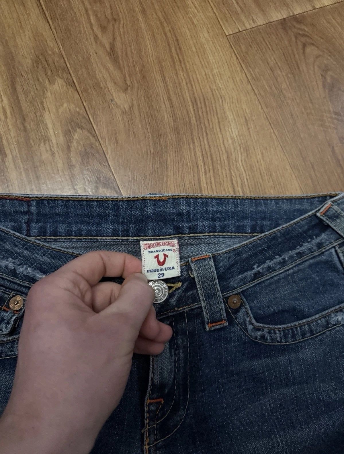 True Religion True Religion Billy Women`s Low Rise Flared Jeans Selvedge Size 29" - 8 Thumbnail