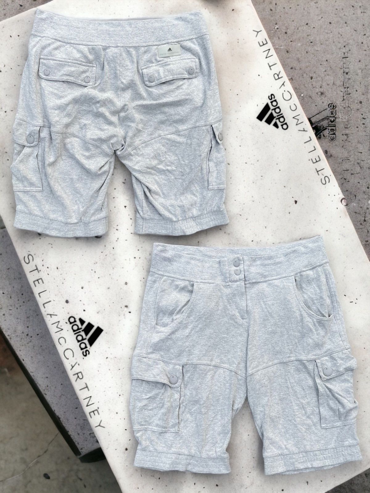 image of Stella Mccartney X Adidas Cargo Short Pants in Grey, Men's (Size 32)