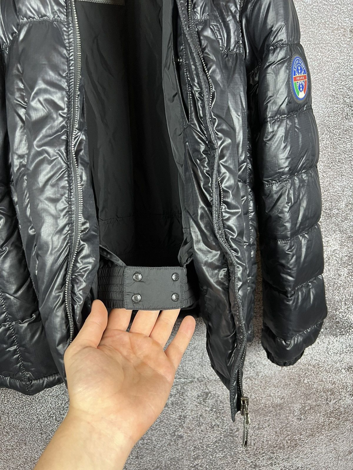 Prada Rare‼️2006 Prada Active Sport red tab shiny puffer jacket Size US L / EU 52-54 / 3 - 18 Thumbnail