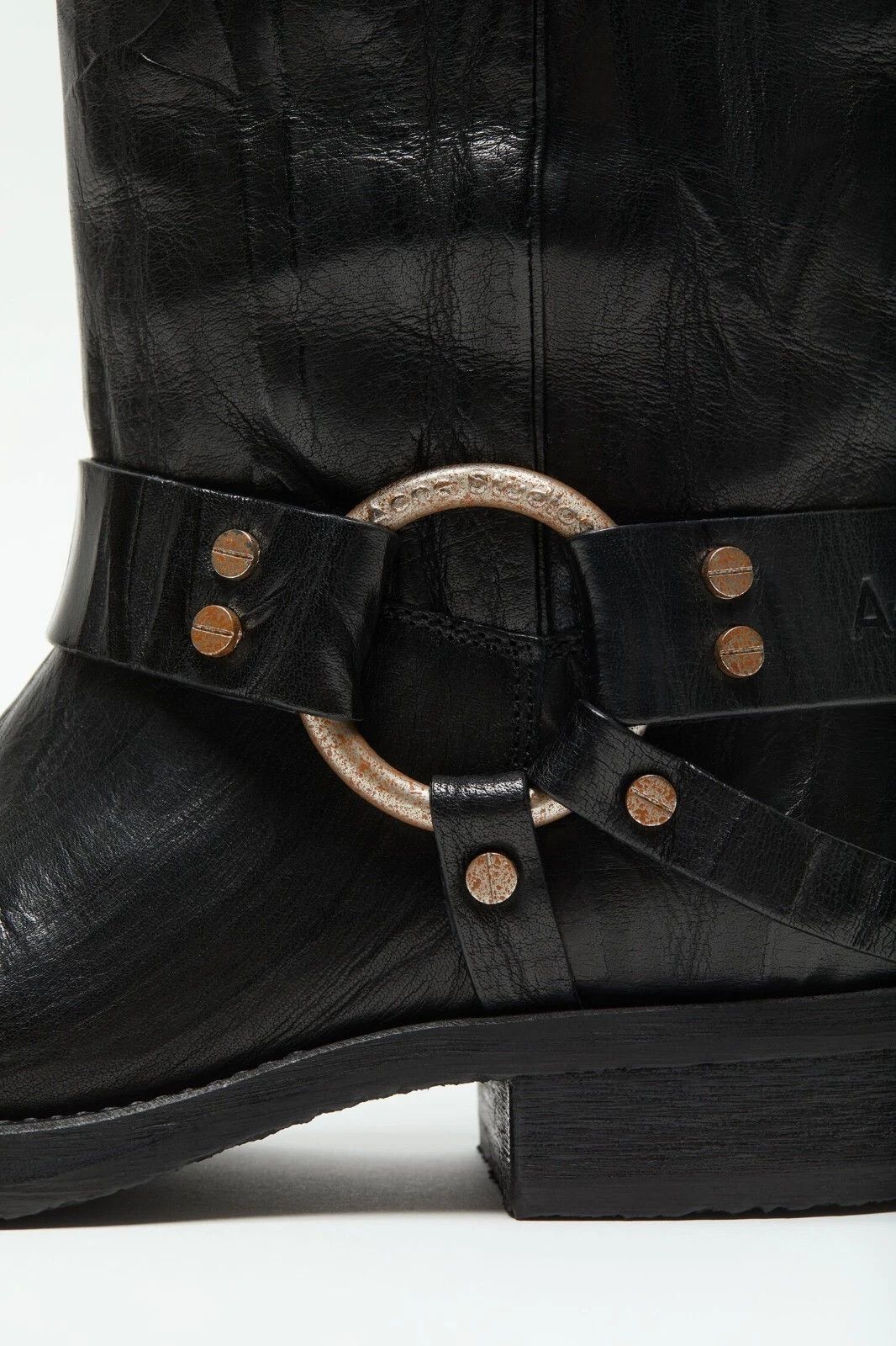 Acne Studios ACNE STUDIOS Balius Anthracite Leather Buckle Boots Size US 6 / IT 36 - 4 Thumbnail