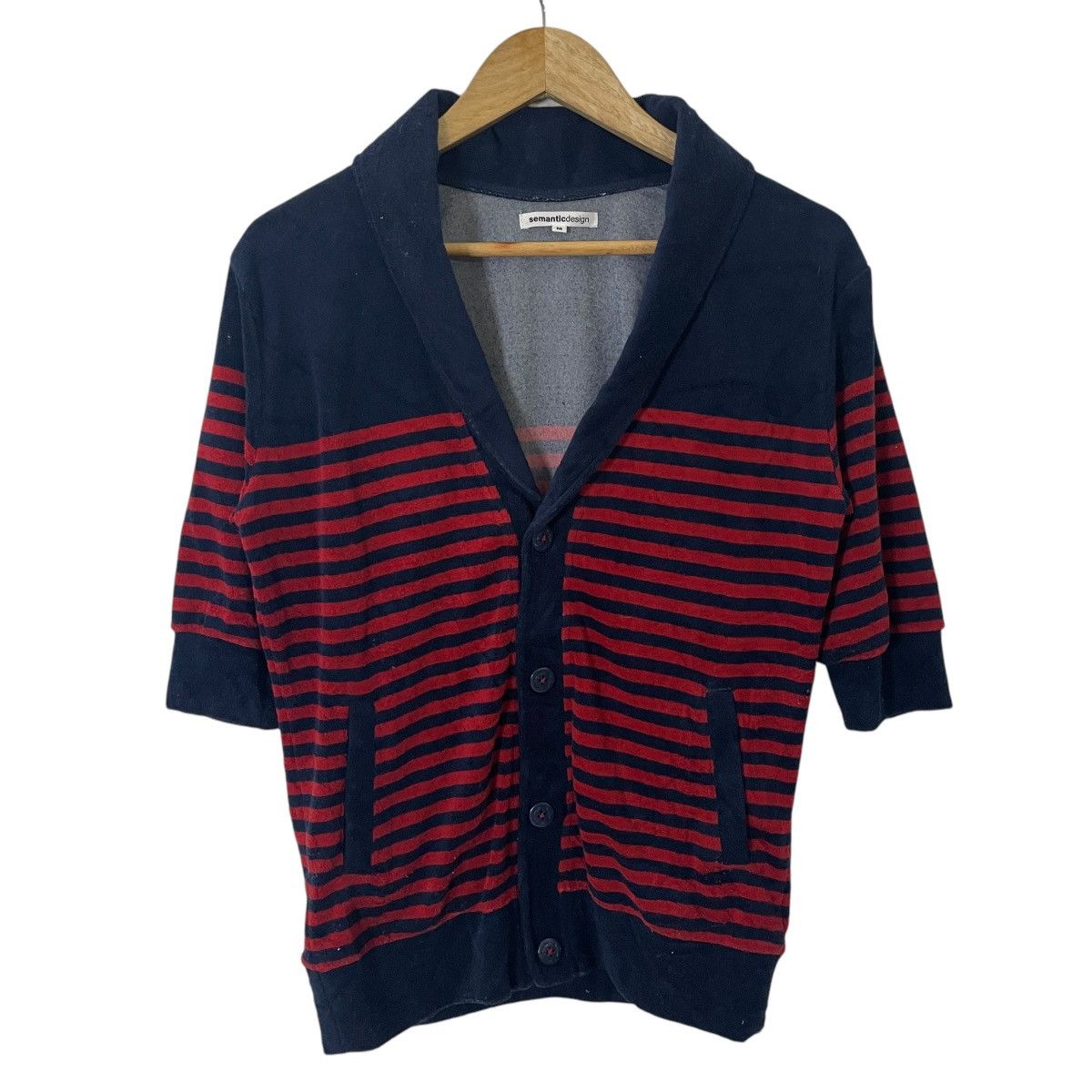 Japanese Brand Vintage Sematic Design Cardingan Size L / US 10 / IT 46 - 1 Thumbnail