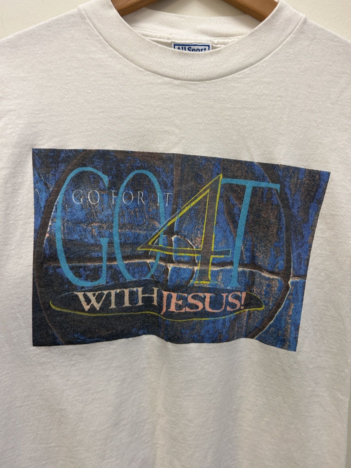 Vintage Vintage Go for it with Jesus tshirt size small 90s Size US S / EU 44-46 / 1 - 2 Thumbnail