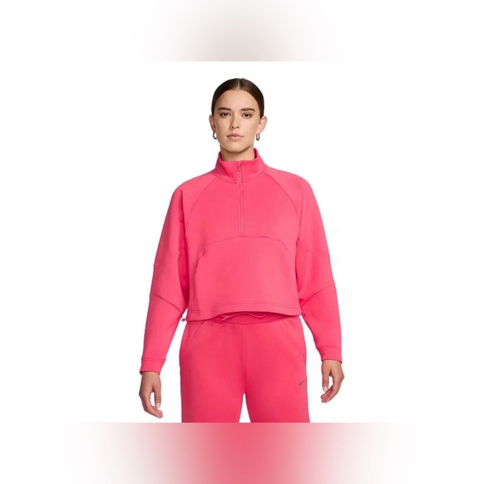 Nike Nike DRI-FIT Pink Scuba Half-Zip Pullover with Thumbholes Size M / US 6-8 / IT 42-44 - 3 Thumbnail
