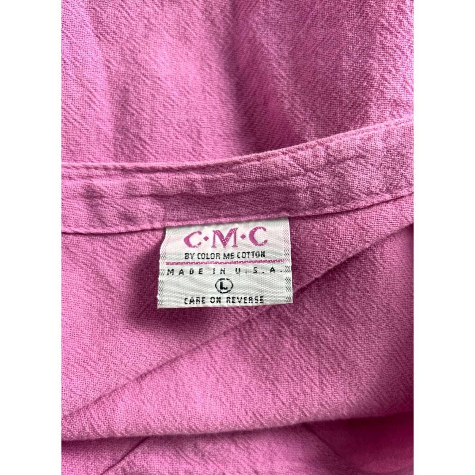 Pinko C.M.C Color Me Cotton Womens Pink V-Neck 3/4 Sleeve Lightweight Top Large USA Size L / US 10 / IT 46 - 3 Thumbnail