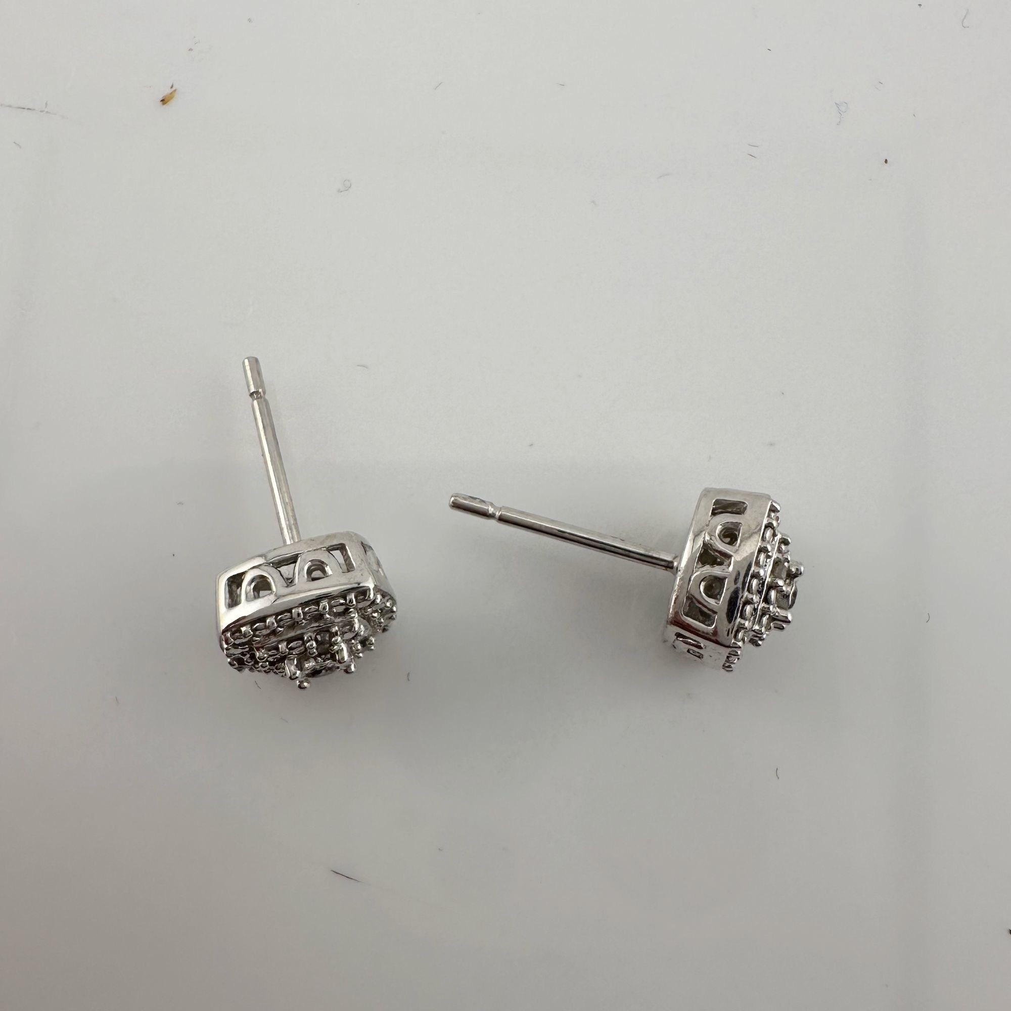 Other Natural Diamond Cushion Cut Stud Earrings Sterling Size ONE SIZE - 12 Thumbnail