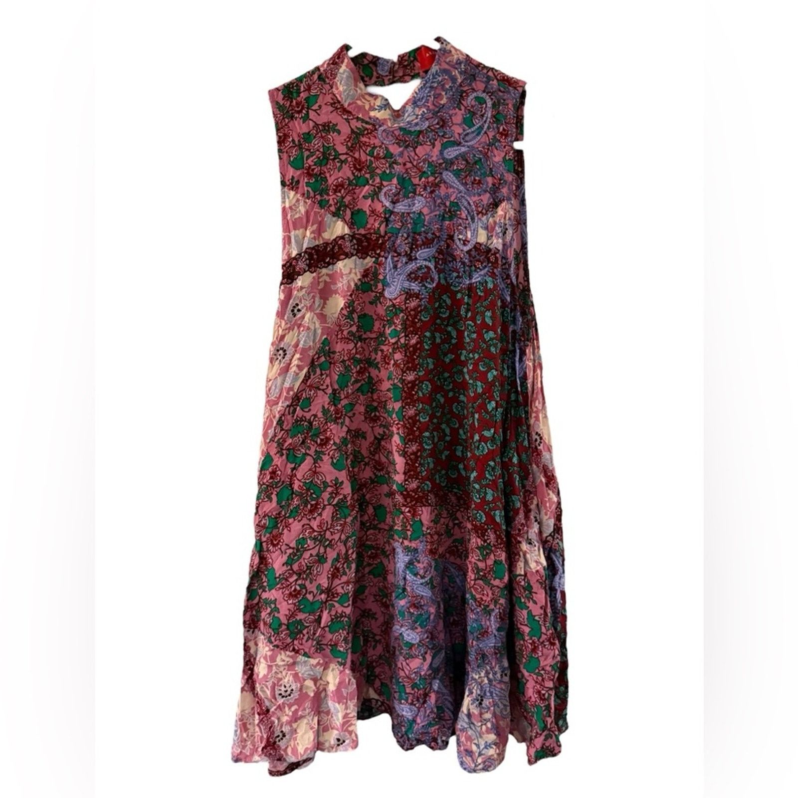 Anthropologie Anthropologie Akira Patchwork Floral Rayon Dress Size M Boho Size M / US 6-8 / IT 42-44 - 1 Thumbnail
