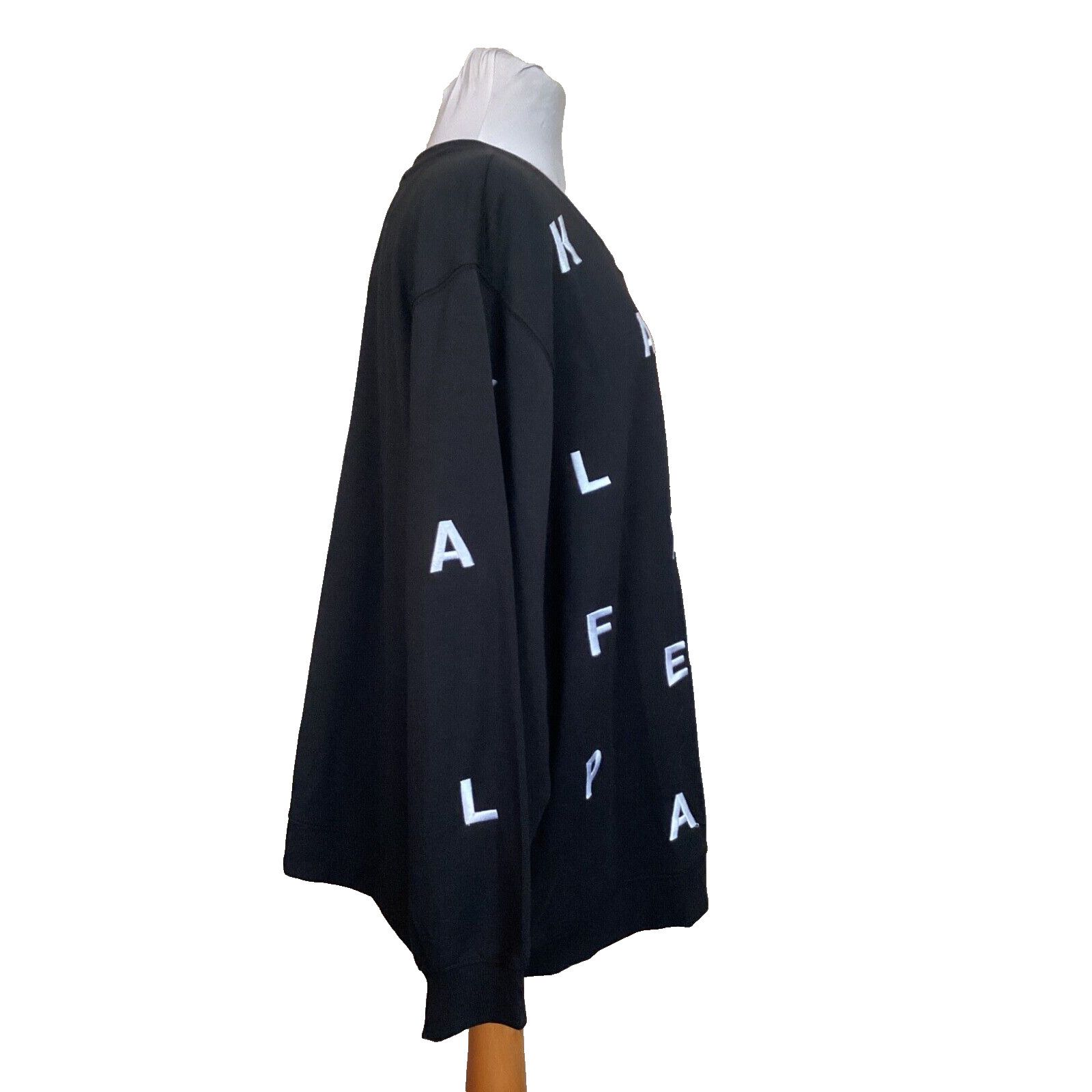 Karl Lagerfeld KARL LAGERFELD SWEATSHIRT WHITE EMBROIDERED LOGO BLACK 2X Size XXL / US 16-18 / IT 52-54 - 5 Thumbnail