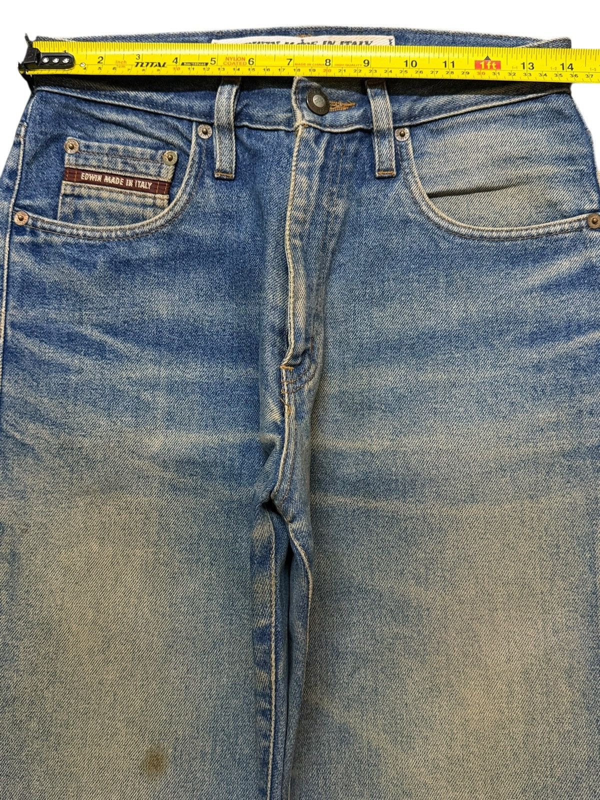 Edwin Vintage 90s Edwin Made In Italy Mud Wash Faded Whisker Style Size US 28 / EU 44 - 11 Thumbnail