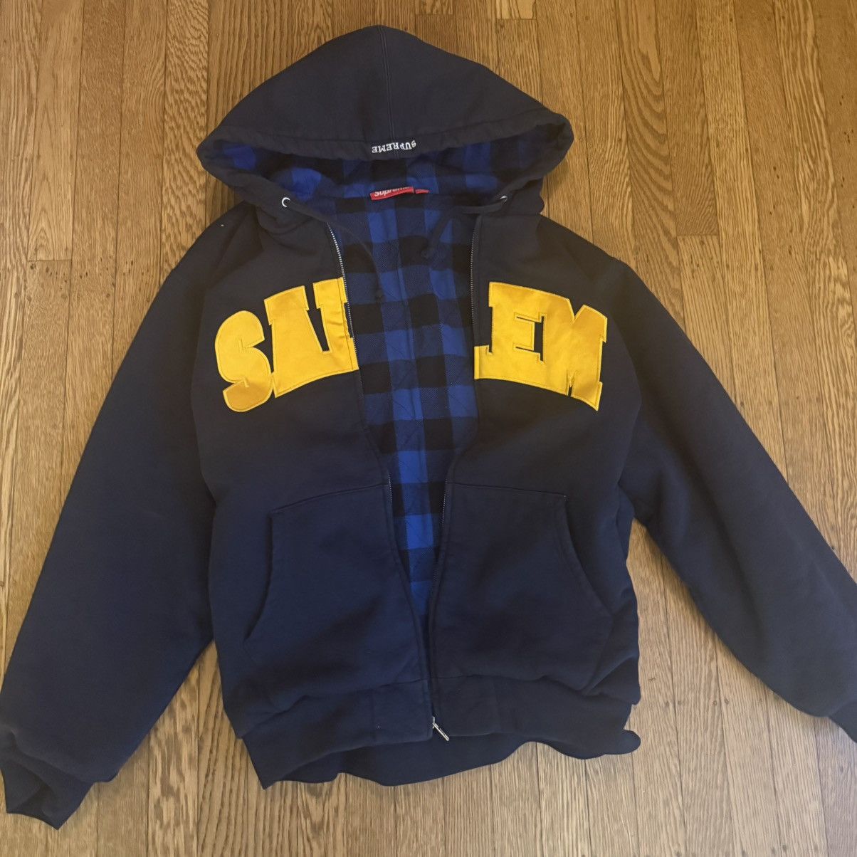 Supreme Supreme Salem Zip Up Hooded Sweatshirt in Navy Size US M / EU 48-50 / 2 - 5 Thumbnail