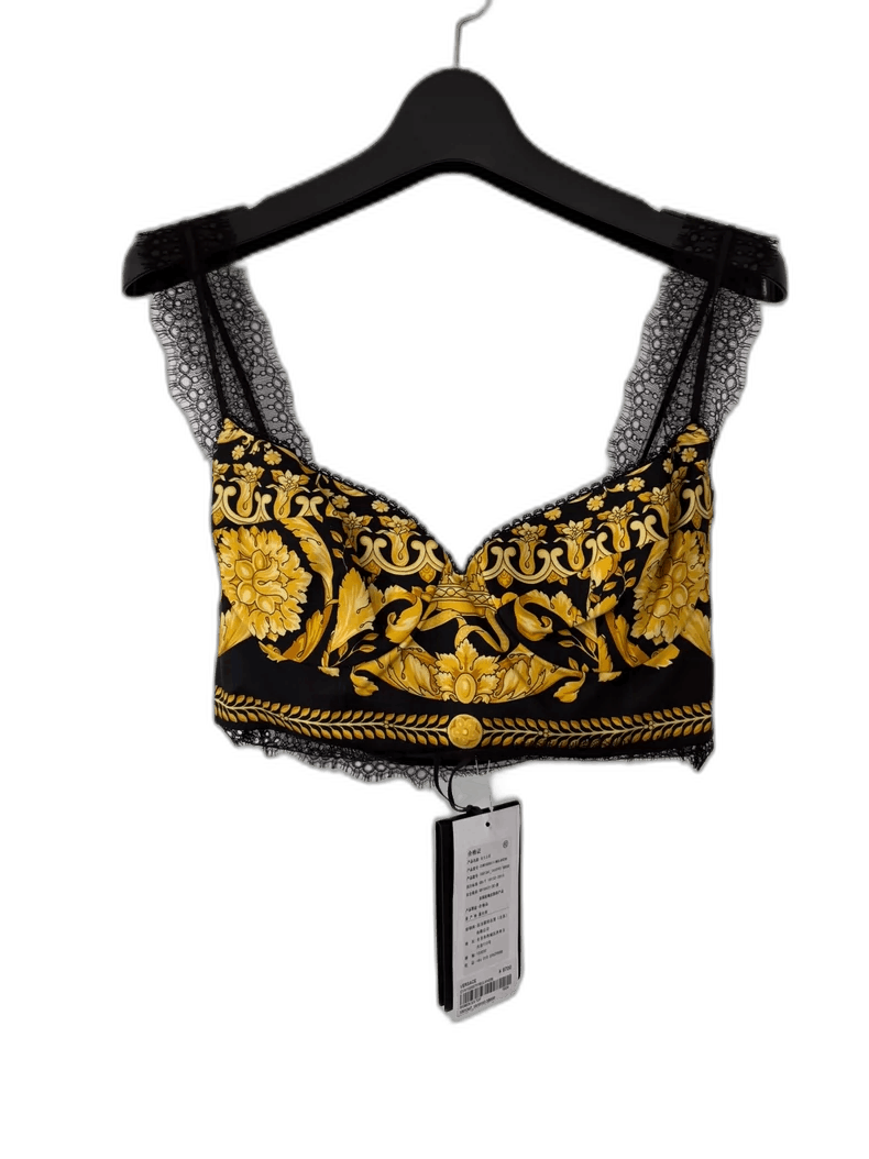 Versace Versace Baroque Print Silk Lace Top-yf Size US M / EU 48-50 / 2 - 1 Thumbnail