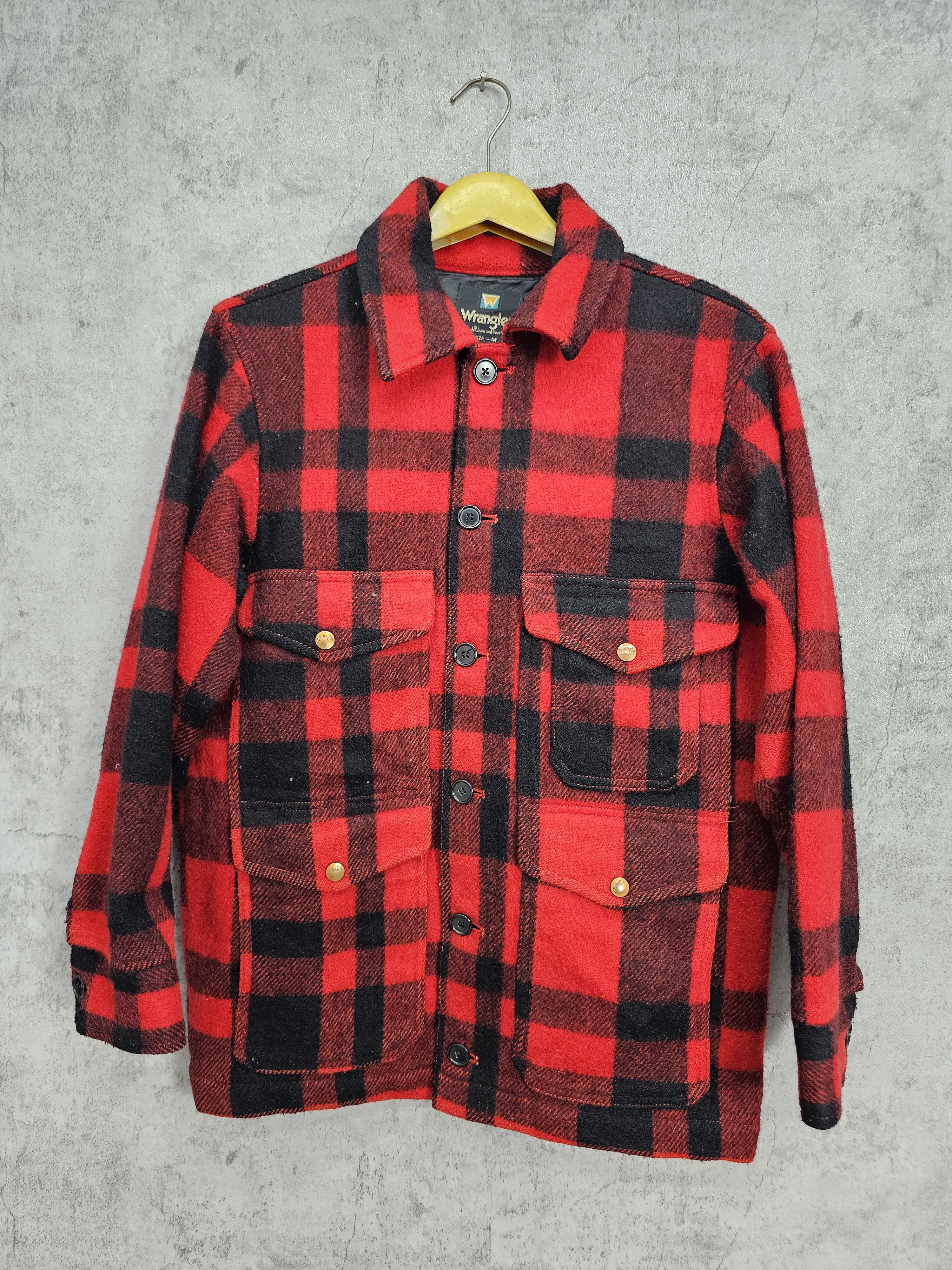 Vintage Vintage WRANGLER Multi Pockets Checked Wool Jacket J0031 Size US M / EU 48-50 / 2 - 1 Thumbnail