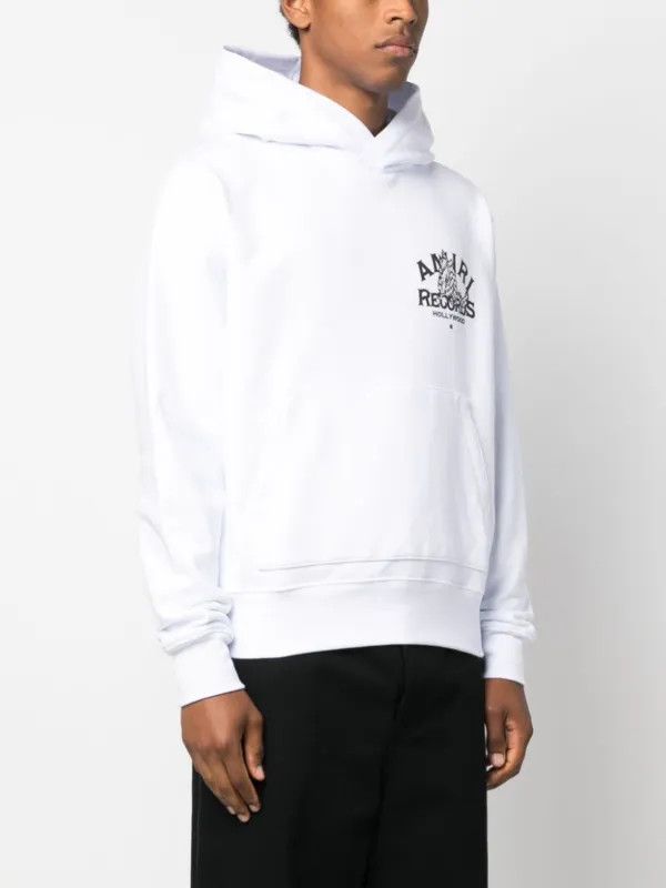 Amiri o1gr1nt0325 Records Wolf Hoodie in White Size US XXL / EU 58 / 5 - 4 Thumbnail