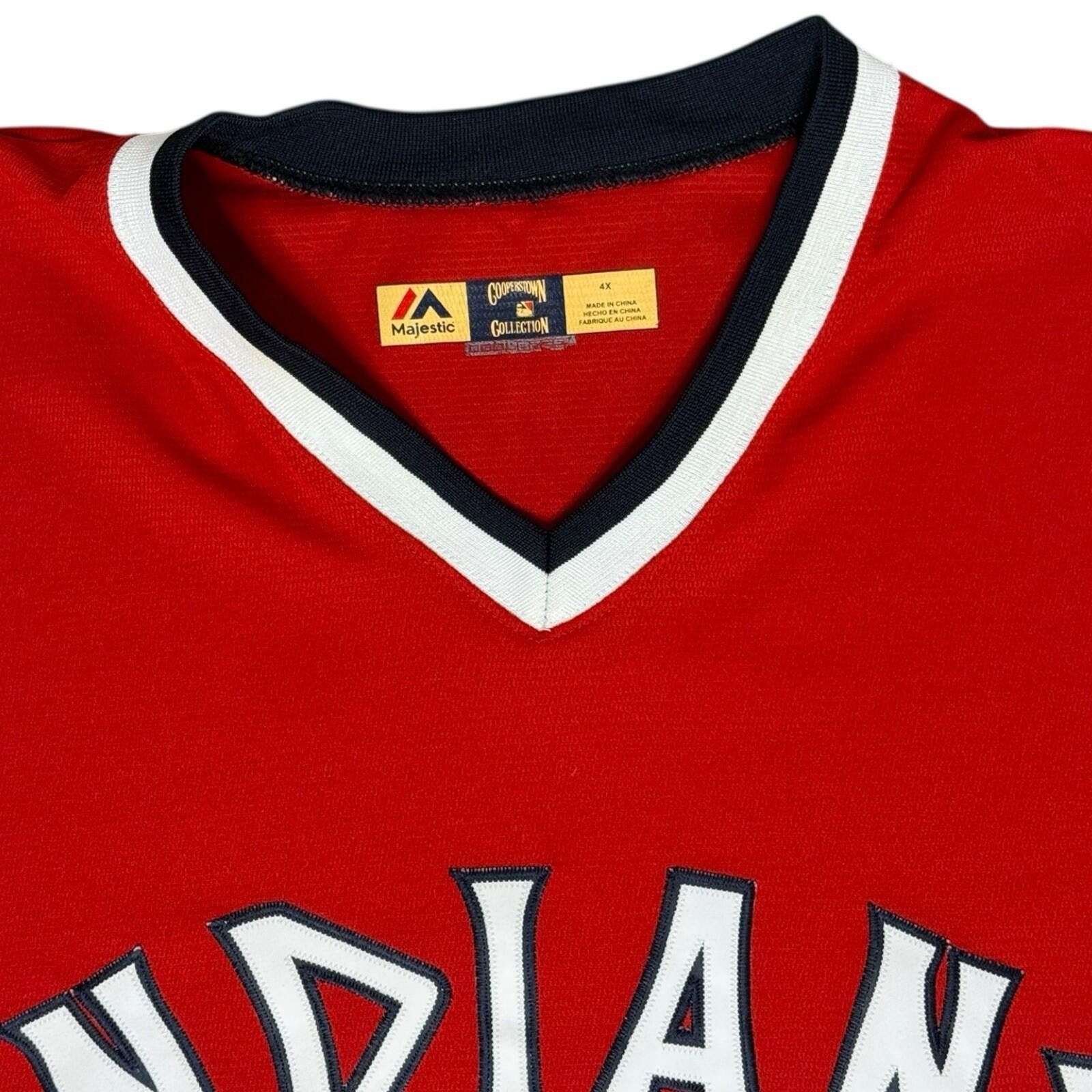 Majestic Cleveland Indians Jersey Throwback Cooperstown 4XL Size ONE SIZE - 8 Thumbnail