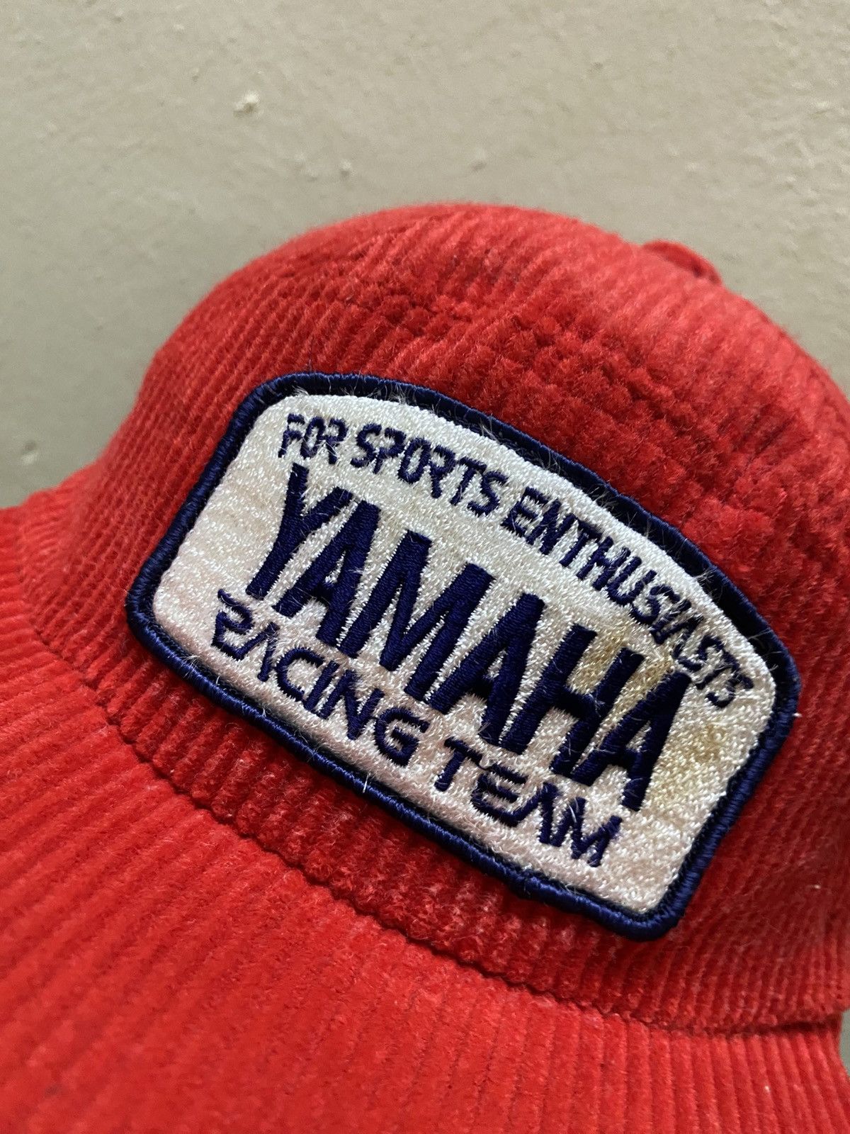 Marlboro × Yamaha Vintage RARE Yamaha Racing Team Corduroy w Ear Flap Hat Size ONE SIZE - 2 Thumbnail