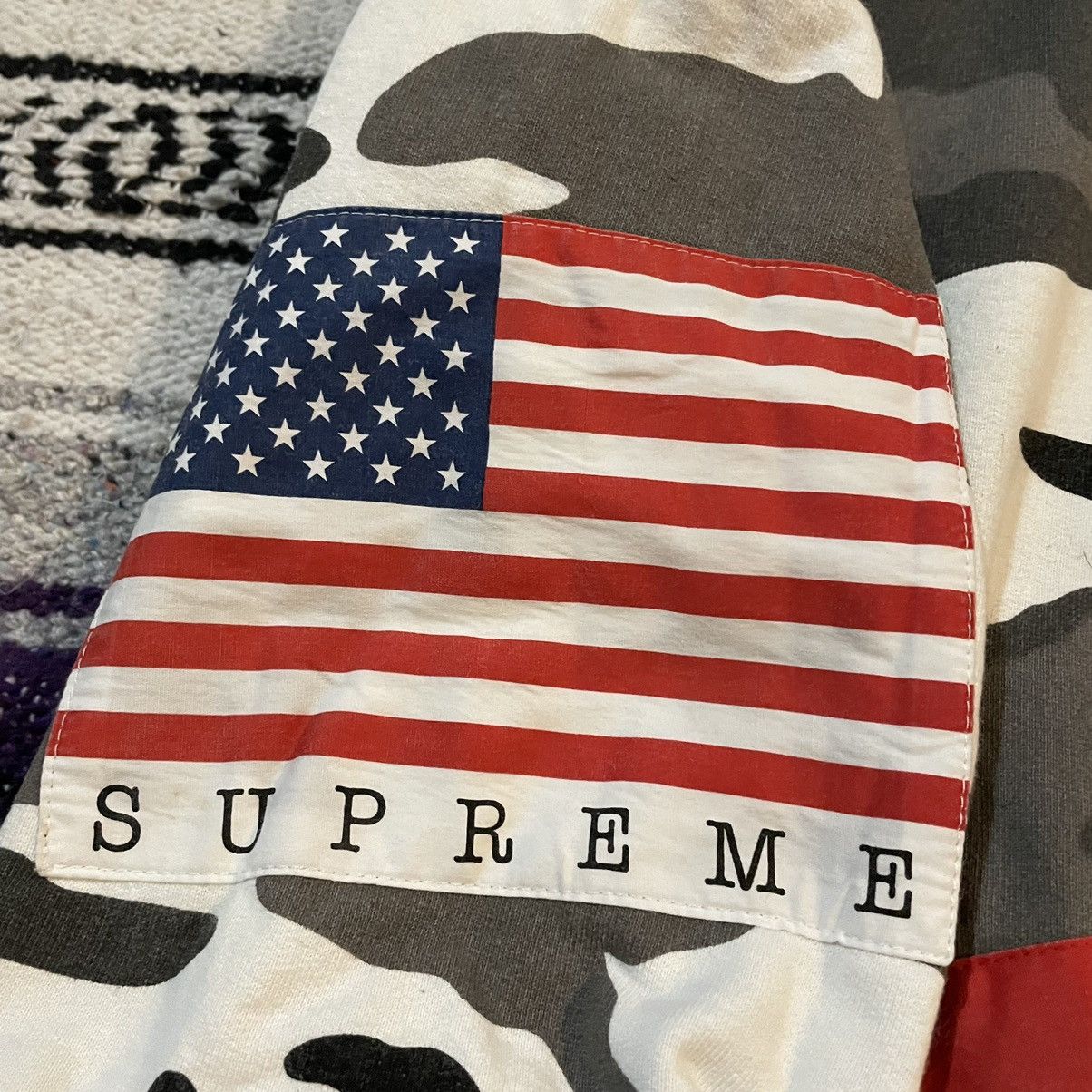 Supreme Supreme Camo Flags Hooded Sweatshirt Size M Size US M / EU 48-50 / 2 - 6 Thumbnail